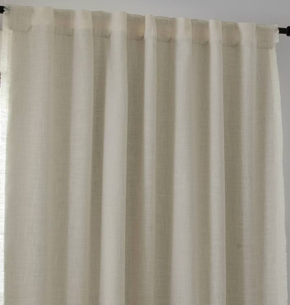 Threshold 50"x63" Blackout Slub Weave Raw Edge Curtain Panel Ivory (Snags)